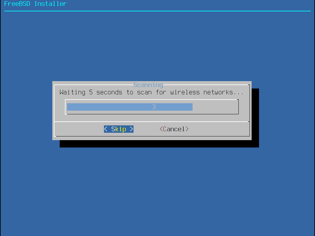 bsdinstall configure wireless scan