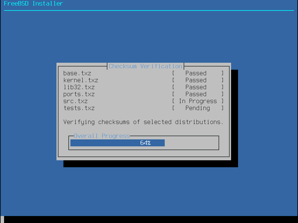 bsdinstall distfile verifying