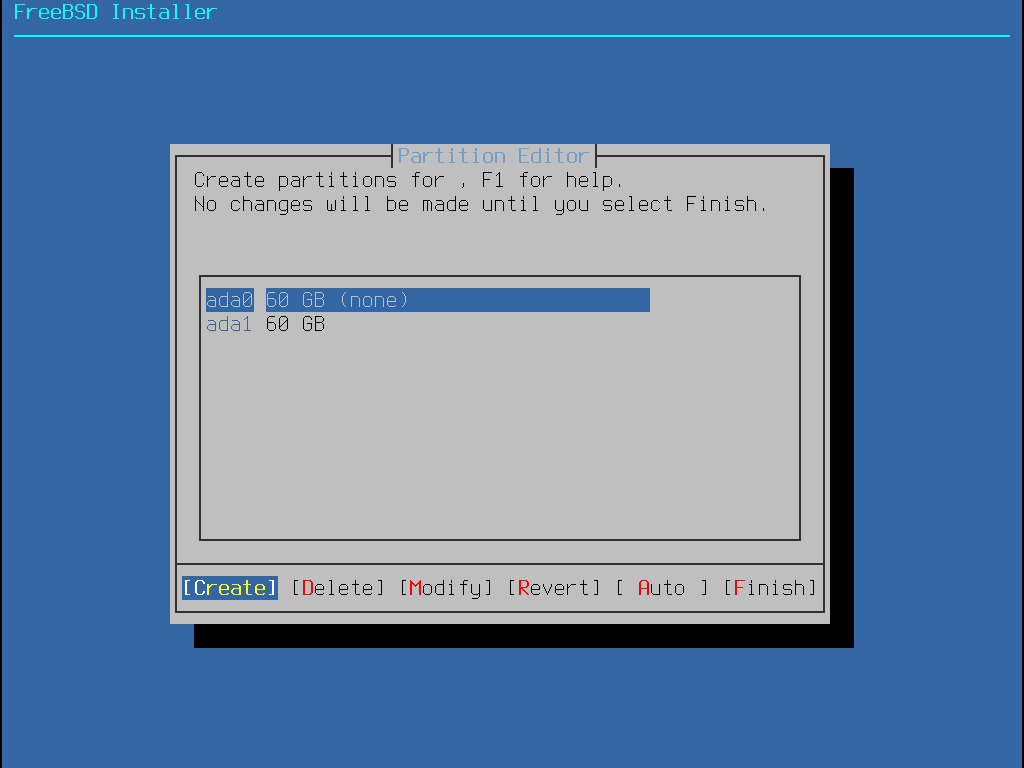 bsdinstall part manual create