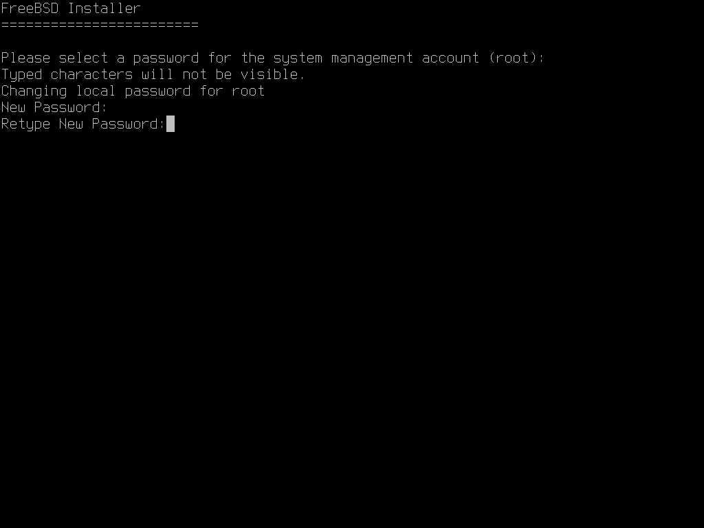 bsdinstall post root passwd