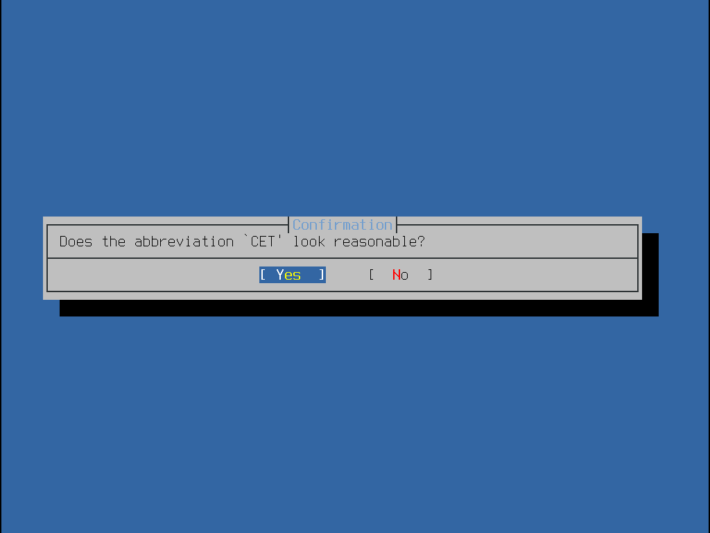 bsdinstall timezone confirm