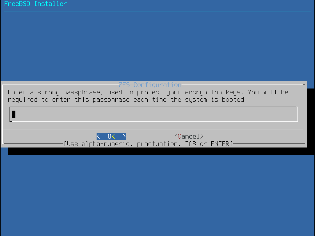 Меню с запросом пароля для шифрования устройств.